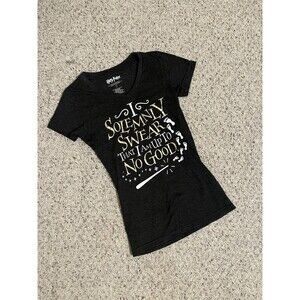 Harry Potter T-Shirt Gold Lettering "I Solemnly Swear Up to No Good" Top S